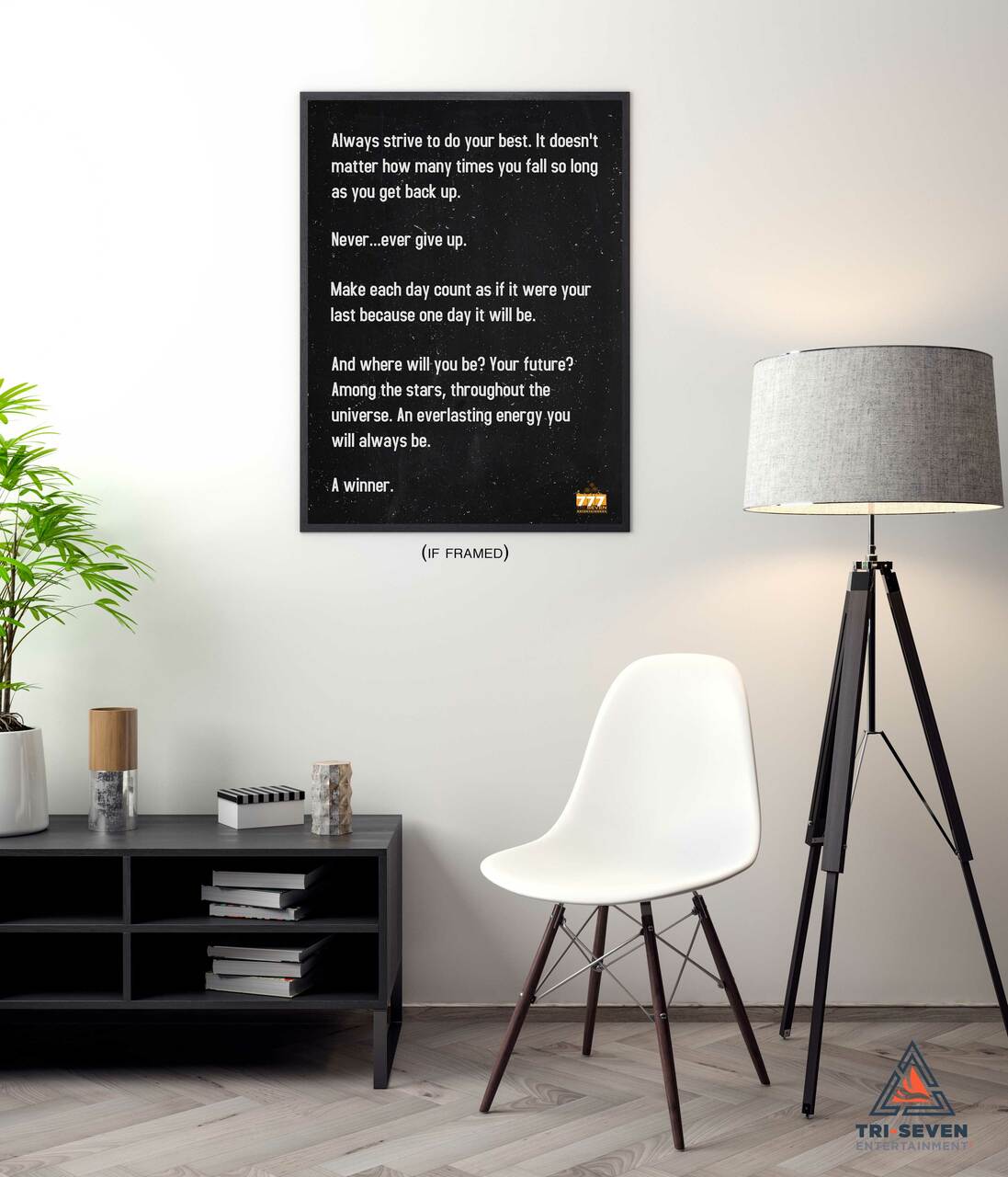 Never Give Up Inspirational Words Poster