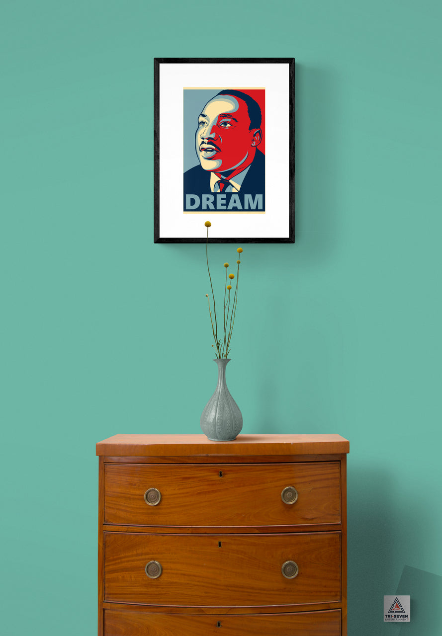 Martin Luther King Jr Poster Dream Decor Black History Wall Art