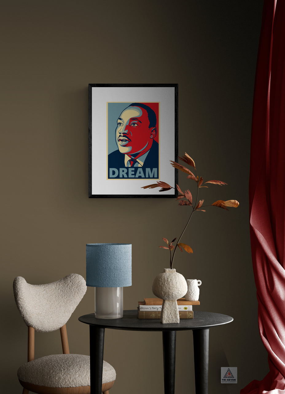 Martin Luther King Jr Poster Dream Decor Black History Wall Art