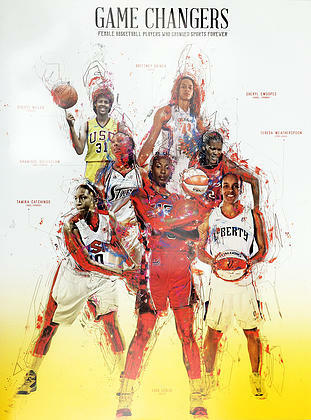 Basketball Poster Black Women WNBA (18x24)