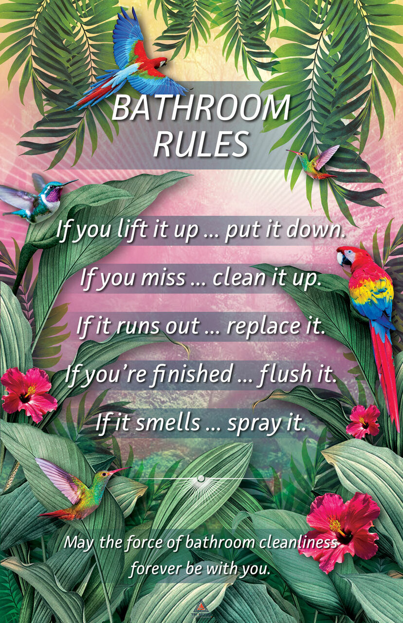 bathroom rules wall decor