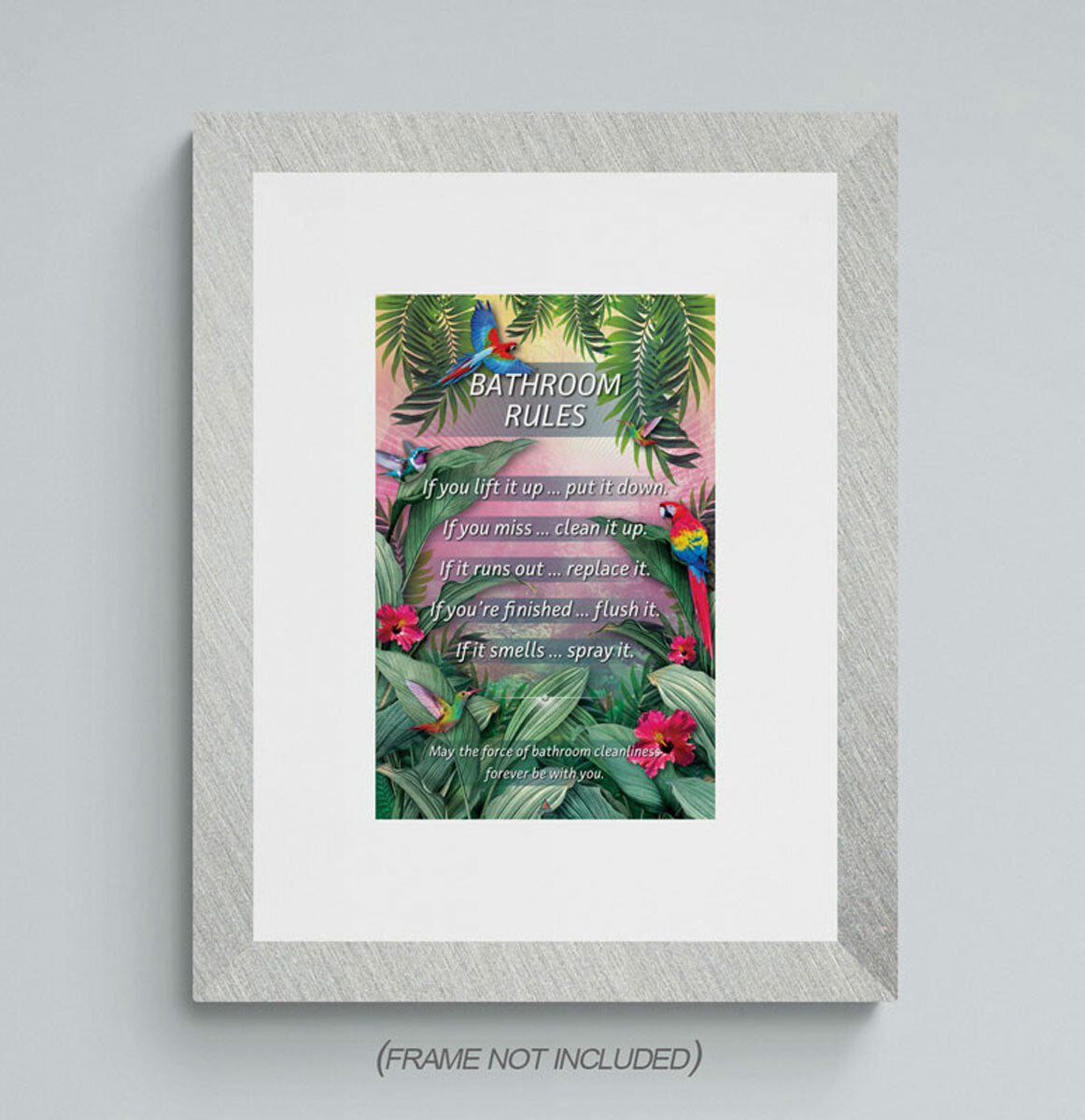 bathroom rules wall decor