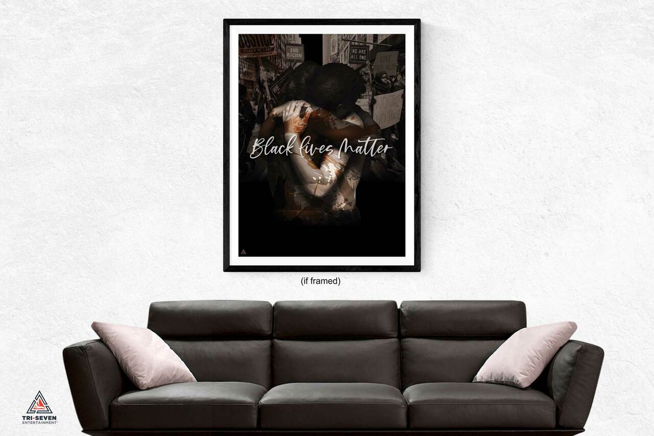 Black Lives Matter Poster for Walls Love Not Hate Art Print