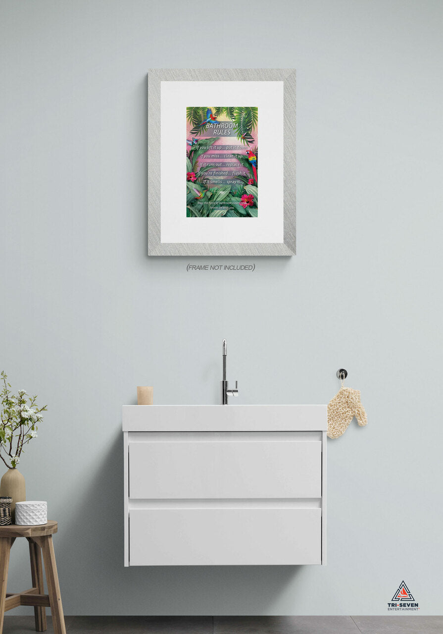 bathroom rules wall decor