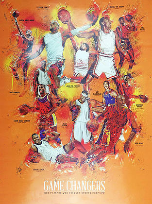 Basketball Poster Black Sports History (18x24)