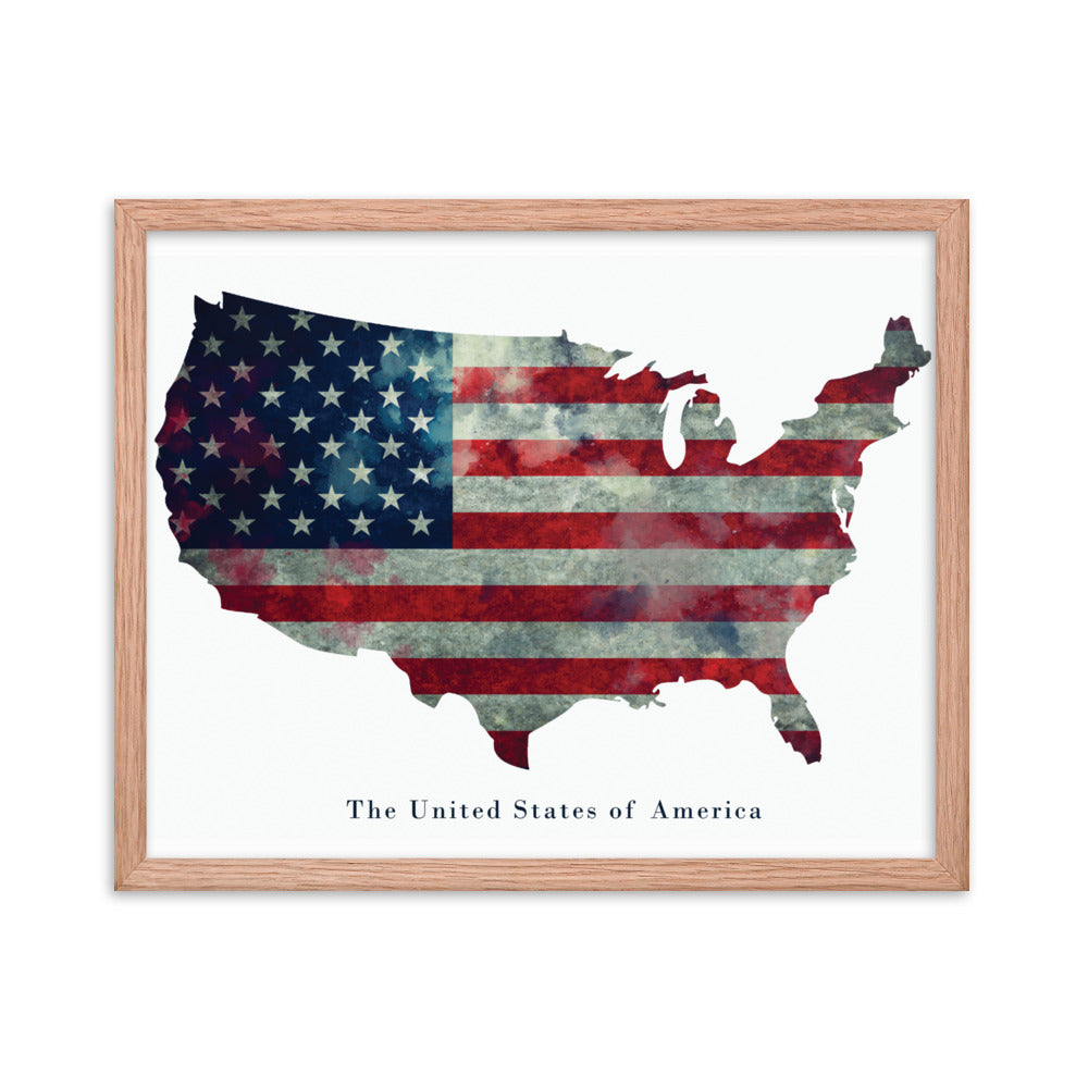 Framed American Flag Poster USA United States of America Wall Art Print