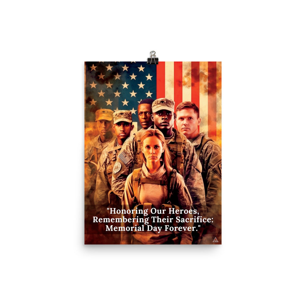 Memorial Day Poster Honoring Our Heroes Quote Wall Art Print