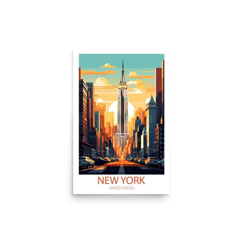 New York Poster Empire State Building Wall Art Print
