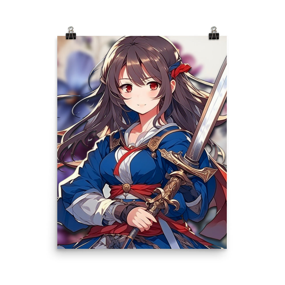 Cute Anime Girl with Sword Poster
