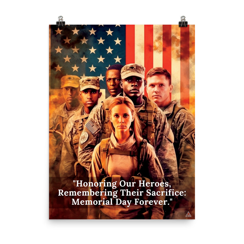 Memorial Day Poster Honoring Our Heroes Quote Wall Art Print
