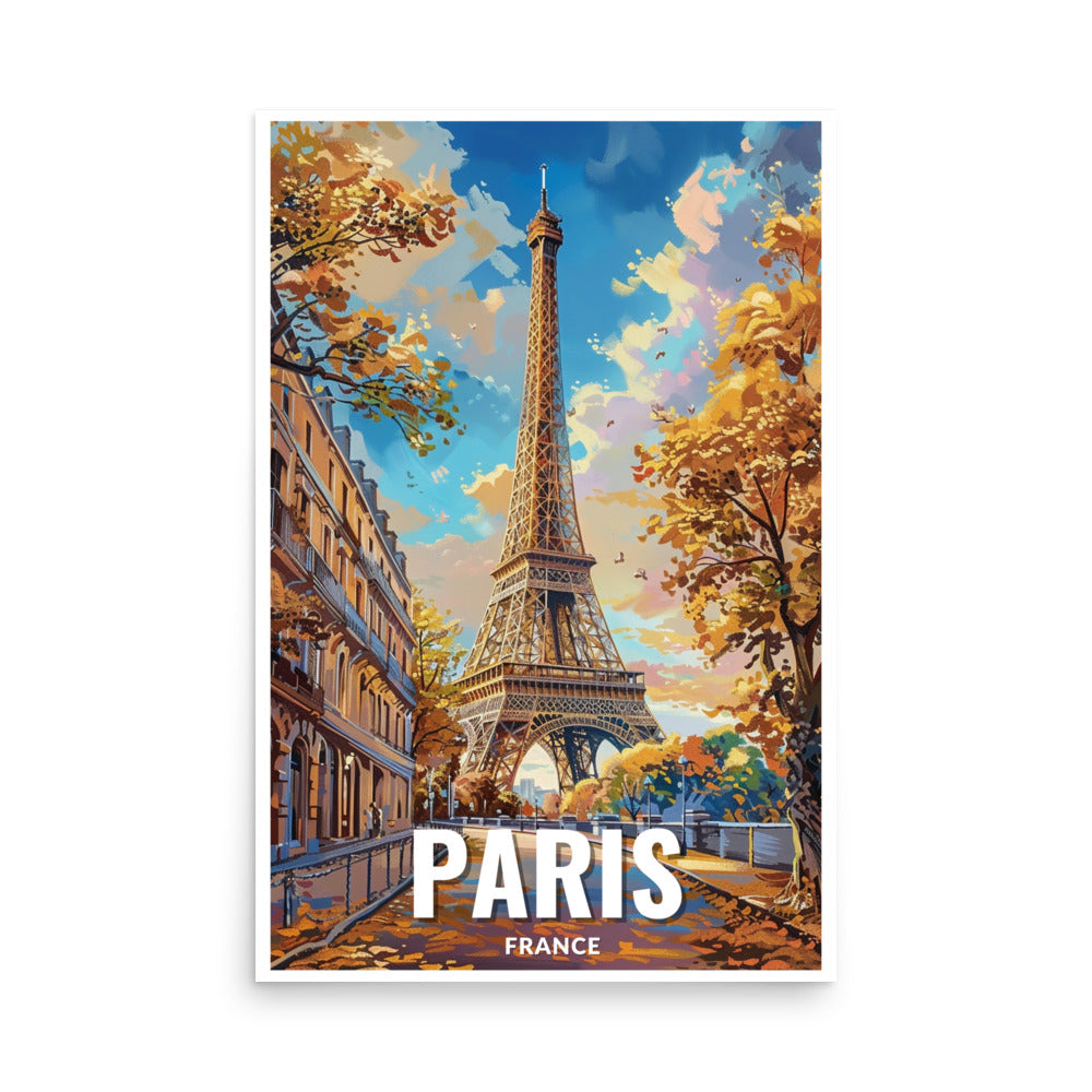 Eiffel Tower Poster Paris France Large Wall Art Print (24"x36")