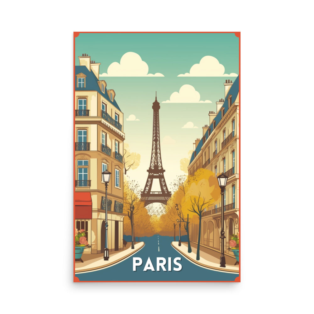 Paris Poster Eiffel Tower Wall Art Print