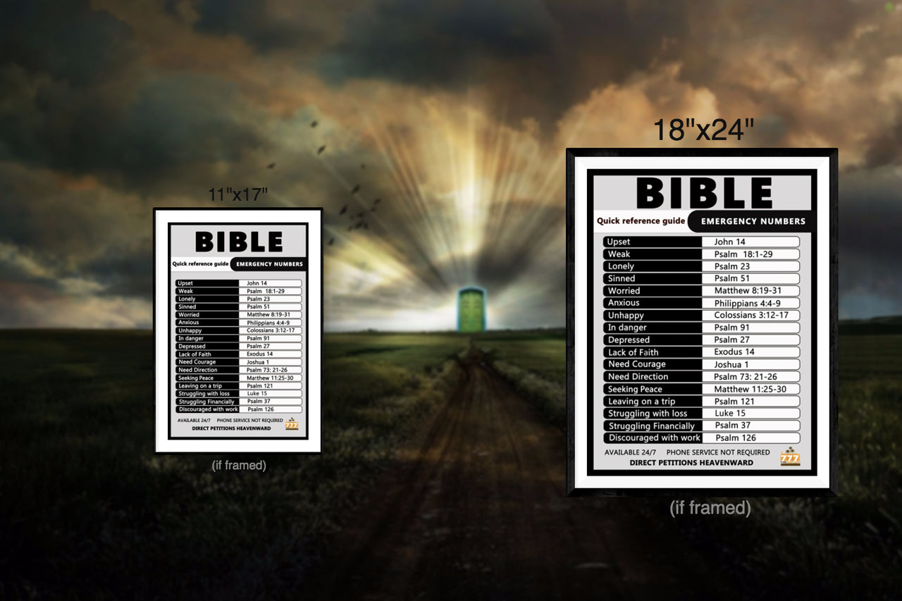 Bible emergency posters.