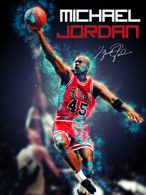 Michael Jordan Poster Chicago Bulls Art Print (18x24).