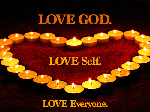Love God Self Everyone Poster Motivational Candle Print (18x24).