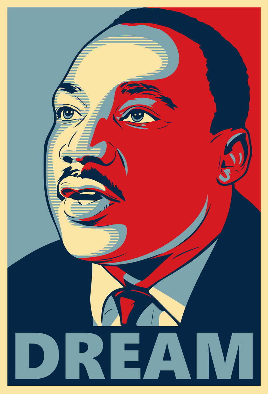 Martin Luther King Jr Poster Dream Decor Black History Wall Art