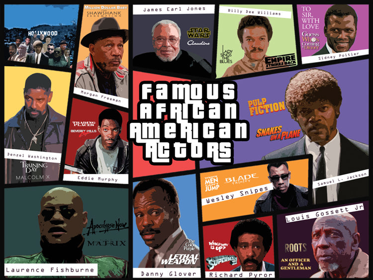 Famous African American Actors Poster Art Print.