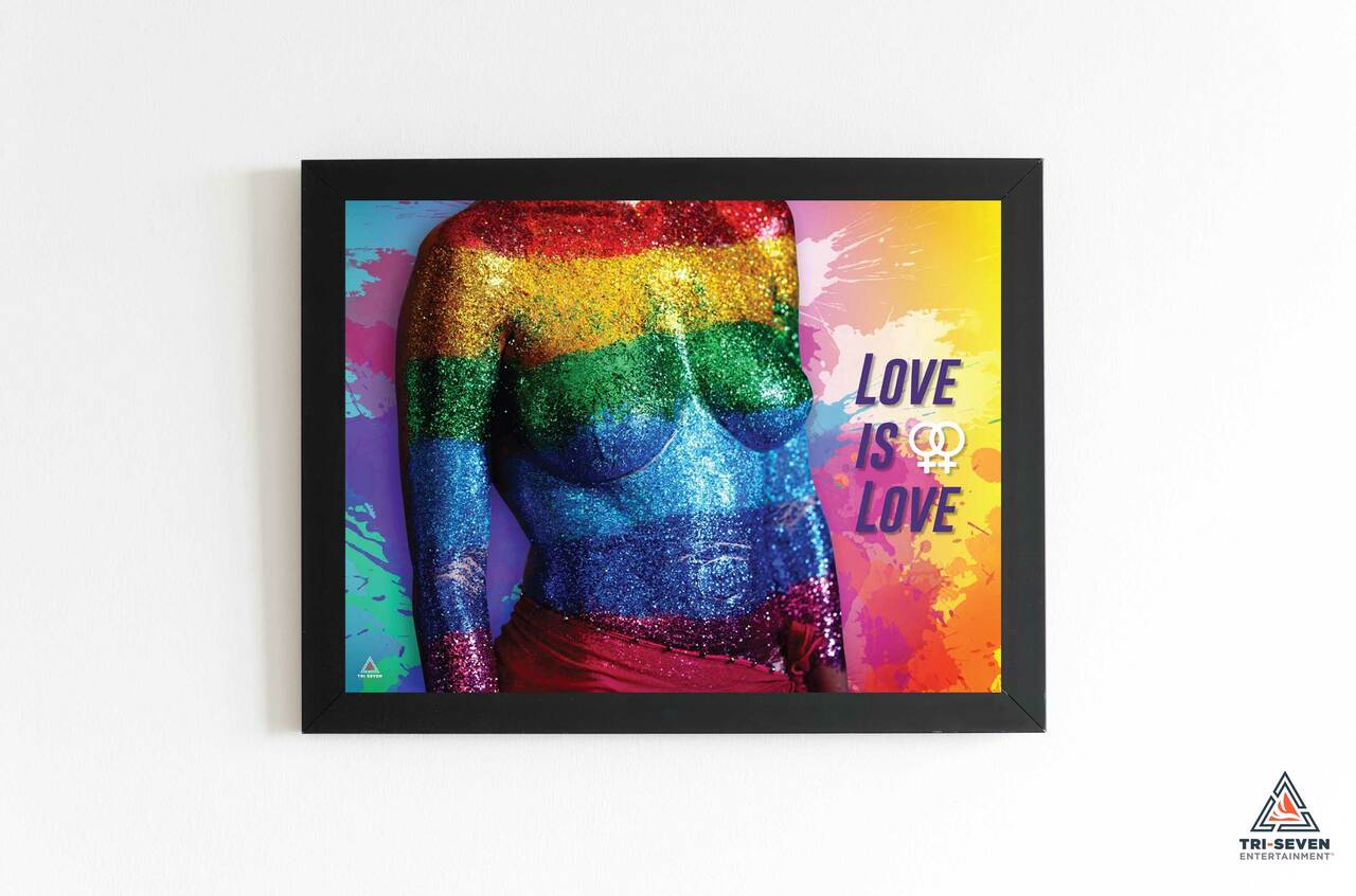 LGBTQ Poster Love is Love Pride Colors Wall Art Print