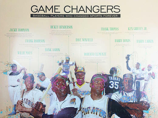 Baseball Poster Black Sports History (18x24)