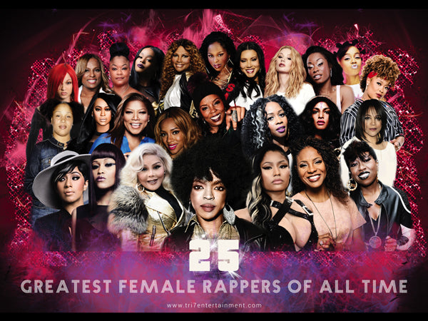 25 Greatest female rappers poster.