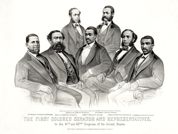 First African American Senator and Representatives Poster Reconstruction Era 1872 Black History