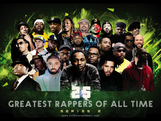 25 greatest rappers of all time poster.
