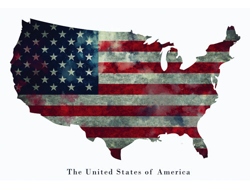 American Flag Poster USA United States of America Wall Art Print