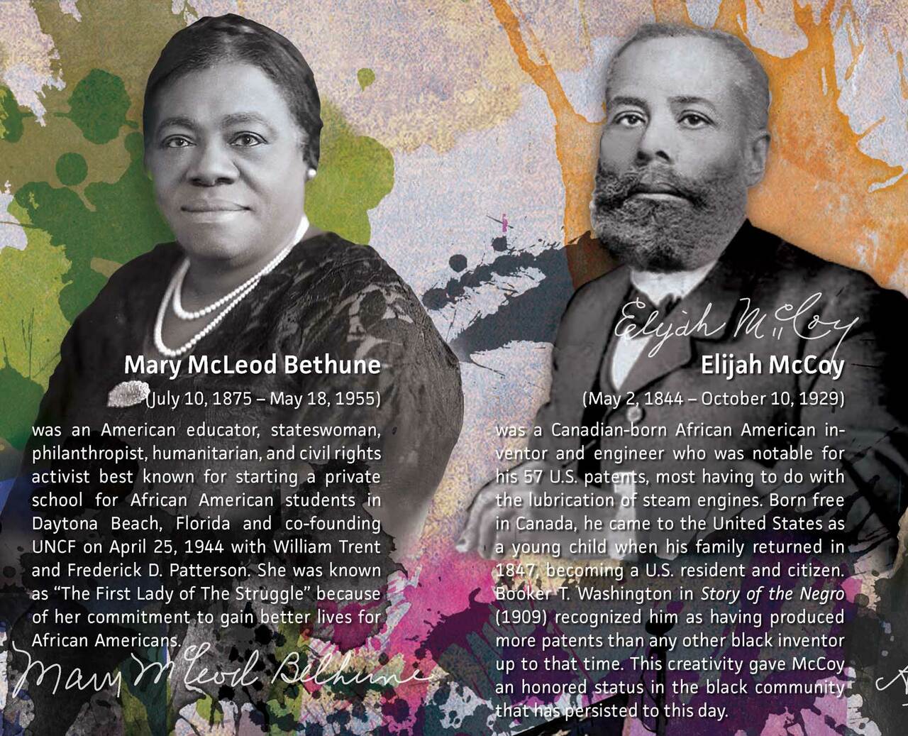 Mary McLeod Bethune, Elijah McCoy