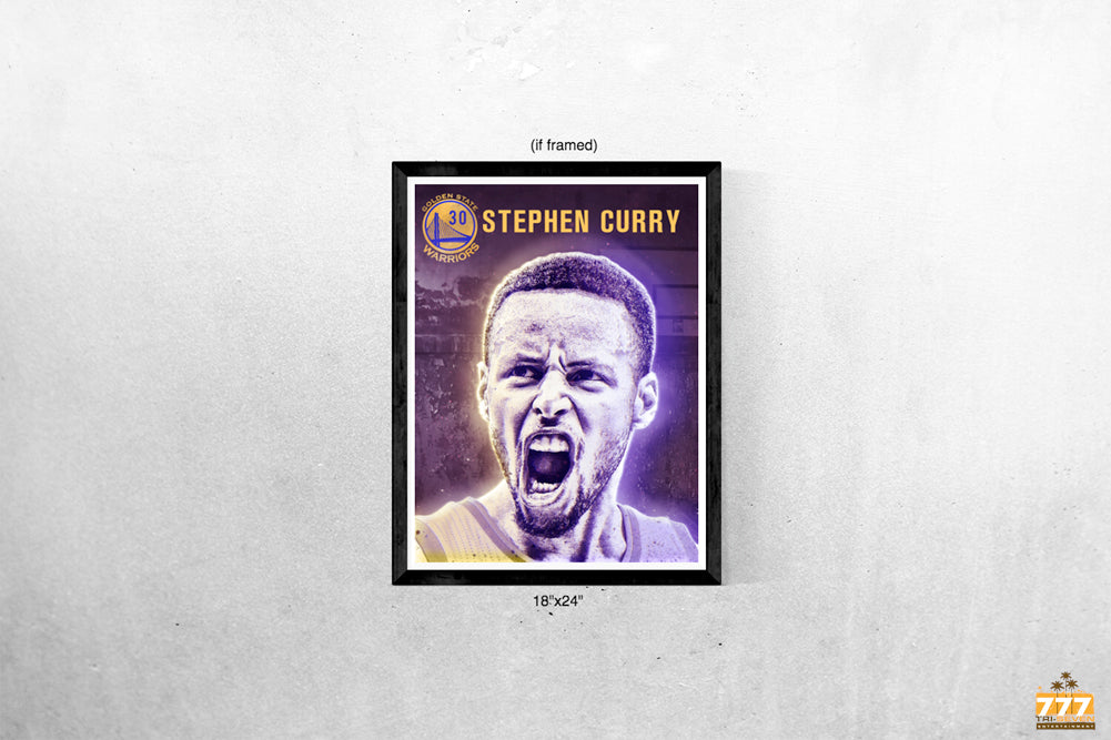 Stephen Curry Poster Golden State Warriors Basketball Art Print